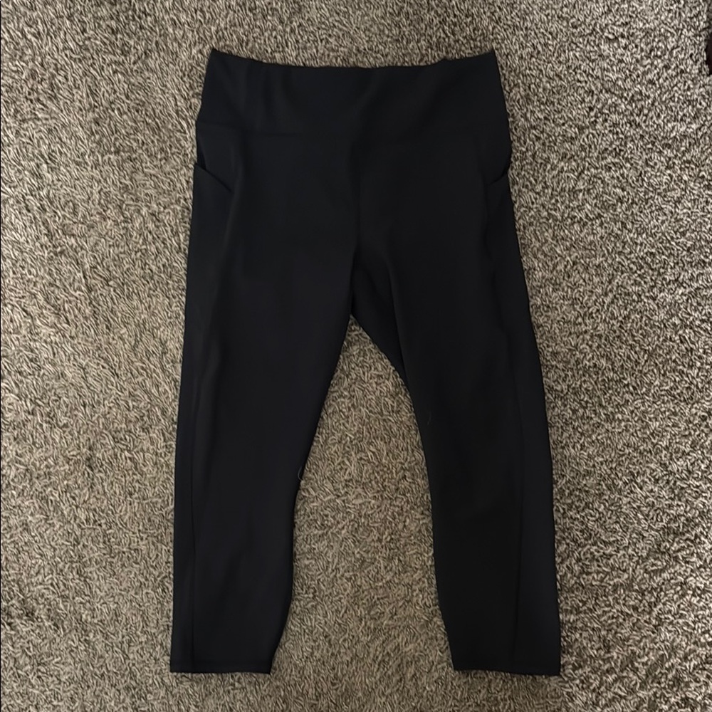Fabletics Pure Luxe Cropped Black High-Waisted Leggings